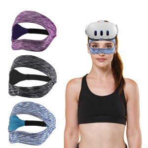 ZyberGears VRマスク ３点セット（紫、青、黒） vrゴーグルマスク 保護アイマスク スウェットバンド 洗えるフェイスマスク 通気性あり、