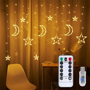 HomLead イルミネーションライト 3.5M 星月 LED スターライト ストリングライト 雰囲気作り 電池式 USB式 省エネ 高輝度 クリスマス 飾り