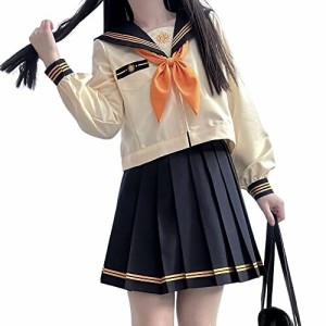 (Mrinoyume) セーラー服 JK制服 コスプレ 長袖 コスチューム 女子高生 高校生 黒 紺色 ミニスカート 本格制服 歳桜 ピンク 灰色 (XL, オ