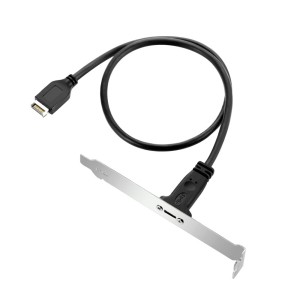 xiwai Type-C メスケーブル USB 3.1 フロントパネルヘッダー USB-C Type-Cメス延長ケーブル 40cm パネルマウントネジ付き