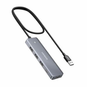 UGREEN USB 3.0 ハブ ４ポート拡張 USB ハブ USB C電源供給 セルフパワー/バスパワー USB 高速ハブ 軽量型 PS5 PS4 Windows/Mac OS対応 L