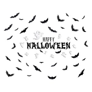 DUOLEIMI ハロウィン コウモリ ウォールステッカー 3D立体 幽霊 壁飾り お化け 屋敷 装飾 Halloween 部屋飾り PET製 パーティー小物 リア