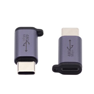CY アダプター 2 ピース/ロット USB2.0 8P メス - マイクロ USB タイプ C USB-C オス電源アダプター 480Mbps データ チェーン穴付き