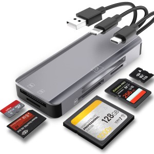 5 つの Memory Card を?取する多功能 Memory Card 読み取り器、SD/TF/CF/MS/M2/Micro SD カード読み取り器アダプタは、Phone/Pad の USB 