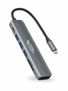 CableCreation USB Type C ハブ 7-in-1 USBハブ 4K HDMIポート 100W PD対応 5Gbps 高速データ転送 USB3.0/2*USB2.0/MicroSD/SDカードポー