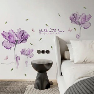 不二玩家 花 ウォールステッカー カラフル 紫色 壁 デカール 自然 春 植物