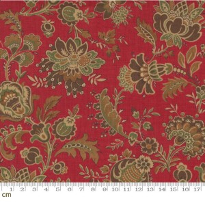 moda 13911-11 大花柄 シーチング 生地 手芸用 レッド (生地巾110cm×100cm)