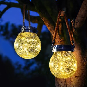 Nastarki 庭ソーラーランタン 屋外 ソーラーライト 2個セット ガーデンライト IP65防水 夜間自動点灯 暖色 吊り下げ 飾りライト 電球色 
