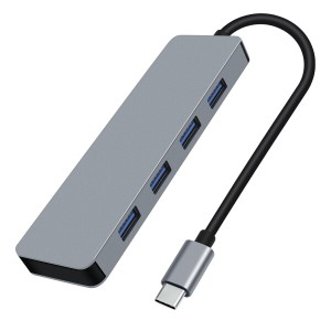 DCHAV USB C ハブ 4 ポート USB 3.0 拡張 超スリム USBハブ USBスプリッター マルチポート アダプター 軽量 ノートPC プリンター USBメモ