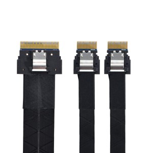 CY スリムラインケーブル PCI-E Ultraport SAS Slim 4.0 SFF-8654 8i 74ピンからデュアルSFF-8654 4i 38ピンケーブル 40cm PCI-Express