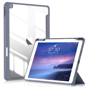 SQBEBS iPad 10.2 ケース iPad 第9世代 ケース 2021/ iPad 第8世代 ケース 2020/ iPad第7世代ケース 2019 クリア透明アクリル製 ペンシル