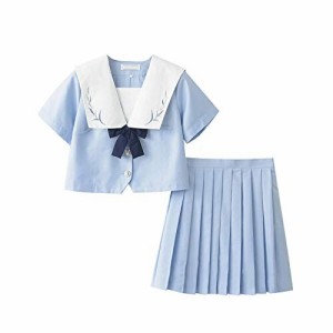 (jastie) ゆり ユリ刺繍 jk制服長袖セーラー服 XXL ロング制服女子学生スーツ半袖セーラー XLコスプレ 男制服ブレザー コスチューム コス