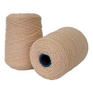 Opus Haus タフティング, かぎ針編み 糸, コーン巻2本セット、1kg Bulk, ラグ、カーペット、ウィービング、編み物、パンチニードル, クロ