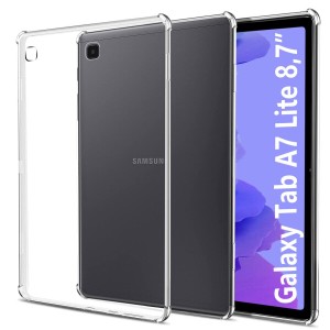 easyBee Samsung Galaxy Tab A7 Lite ケース 対応 8.7インチ タブレットケース 全透明背面 ソフトTPU シリコン 薄型 軽量 手触り良い 衝