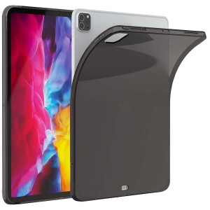 Asgens iPad Pro 12.9 インチ 2020 ブラッククリアケース、シリコンケース 柔軟なソフト TPU シリコン保護カバー 2020 iPad Pro 12.9 イ