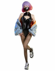 (Miccostumes) 女性 コスチューム アニメ コスプレ 衣装 制服 胸開き ボディスーツ コート セット (XS)