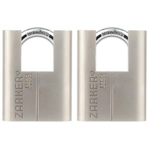 Zarker J45S keyed Alike Padlocks-ステンレススチール製ツル、コンテナ倉庫、倉庫、外部車両など天候の悪い場所に最適 - 2Pack(同じ鍵)