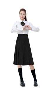 (YIWASTAR) プリーツスカート 蝶結び付き 上品38/45/50/55/60/65/70/85CM (S-5XL) スライド式のウエストアジャスター 制服 高校生 セーラ