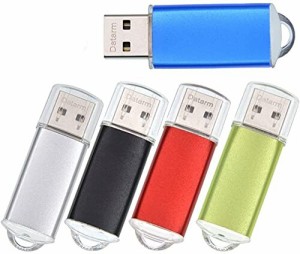 Datarm 5個セット USBメモリ 1G フラッシュドライブ (五色:青,黒,銀,赤,緑)
