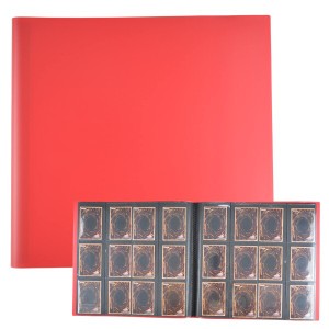 6KJFEIWGカードケース トレカファイル （480枚のカード収納可能） カードバインダー トレーディングカードケースファイル16ポケット（赤