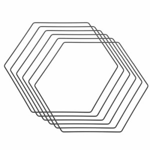 PATIKIL 9.8"幅の六角形ドリームキャッチャーリング 6個セットのメタルマクラメリースフローラルリングフープ ホームDIYクラフトウェディ