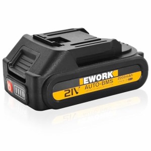 EWORK 21 Vリチウムイオン電池2.0 AhEWORK21Vシリーズ電動工具、マキタ18Vシリーズ電動工具と互換性があり、LED残量表示機能、過負荷およ