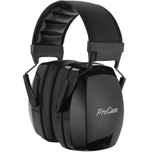 (ProCase) 大人用 防音イヤーマフ、遮音 調整可能なヘッドバンド付き 耳カバー 耳あて 聴覚保護ヘッドフォン、ノイズ減少率：NRR 32dB - 