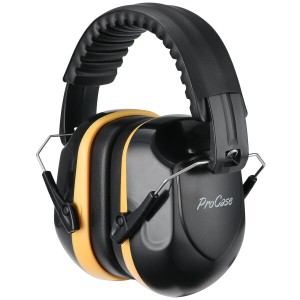 (ProCase) 大人用 防音イヤーマフ、遮音 調整可能なヘッドバンド付き 耳カバー 耳あて 聴覚保護ヘッドフォン、ノイズ減少率：NRR 28dB -