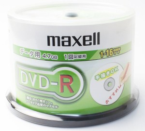 DVD-R 50枚 スピンドル 日立 マクセル インクジェットプリンター対応 4.7GB 16倍速 データ用 ノーマルプリンタブル DVDR ｜DR47PTND.50SP