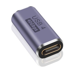 Poyiccot USB Type C メス メス 中継アダプタ、40Gbps USB -C 中継コネクタ、USB C 延長コネクタType-c 延長アダプタ 雷電 USB 4.0 /MacB