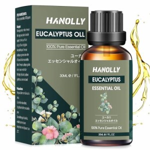 Hanolly アロマオイル ユーカリエッセンシャルオイル 30ml 精油 天然100％ 自然な香りアロマ ディフューザー用 アロマストーン用 加湿器