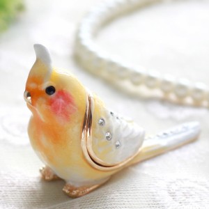 ピィアース ジュエリーボックス アクセサリー ケース 収納 ミニチュアオカメインコ / ピアス ネックレス 指輪 宝石箱 インテリア 雑貨 お