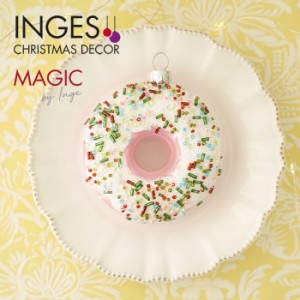 クリスマスツリー 飾り オーナメント INGE-GLAS MAGIC [F] ガラス製 ドーナツ 10cm 1個［64444H600］