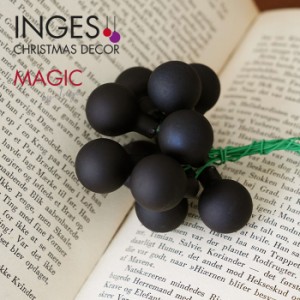 クリスマスツリー 飾り オーナメント INGE-GLAS MAGIC レトロ ガラス製 ブラックベリーオーナメント [2] マット 7cm［12115H107-2］