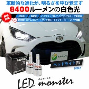 単 LED MONSTER L8400 ヘッドライトキット 8400lm ホワイト 6300K HIR2 16-A-1