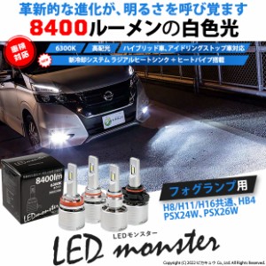 LED MONSTER L8400 フォグランプキット 8400lm ホワイト 6300K PSX24W PSX26W 16-C-1 16-D-1