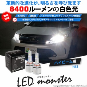 単 LED MONSTER L8400 ハイビームキット 8400lm ホワイト 6300K HB3 15-C-1