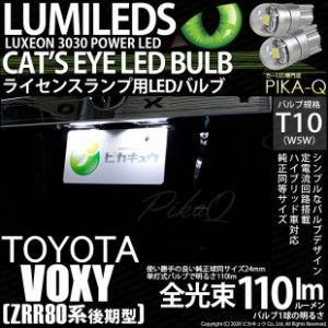 トヨタ ヴォクシー (80系 後期) 対応 LED ライセンスランプ T10 Cat's Eye 110lm ホワイト 6200K 2個 ナンバー灯 3-B-5