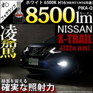 ニッサン エクストレイル (T32系 後期) 対応 H16 LED バルブ 凌駕 L8500 フォグランプキット 8500lm ホワイト 6500K 34-A-1