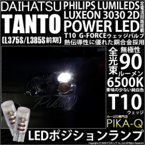 ダイハツ タント (L375S/L385S 前期) 対応 LED T10 ポジションランプ用LED G-FORCEウェッジシングル球 ：ホワイト 2個入り 3-B-1