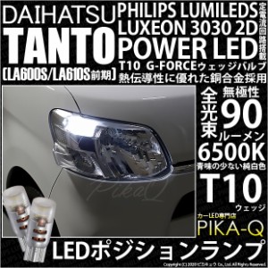 ダイハツ タント (LA600S/LS610S 前期) 対応 LED T10 ポジションランプ用LED G-FORCEウェッジシングル球 ：ホワイト 2個入り 3-B-1