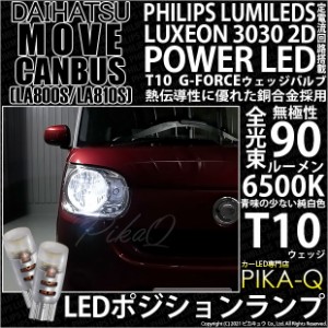 ダイハツ ムーヴキャンバス (LA800S/LA810S) 対応 LED T10 ポジションランプ用LED G-FORCEウェッジシングル球 ：ホワイト 2個入り 3-B-1