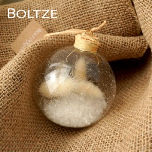 クリスマス ツリー 飾り オーナメント BOLTZE ガラスボール マリサ 1個入 [3] 8cm ドライフラワー 花材 エノコログサ［2016867］