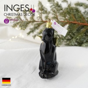 クリスマスツリー 飾り オーナメント INGE-GLAS MANUFAKTUR 金色の翼 ブラックパンサー ヒョウ金の翼 動物 アニマル 11.5cm［10166S020］