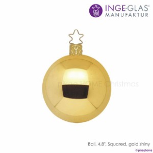 クリスマスツリー 飾り オーナメント ボール 北欧 INGE-GLAS MANUFAKTUR インカゴールド シャイニー 12cm 単品［10004T012］