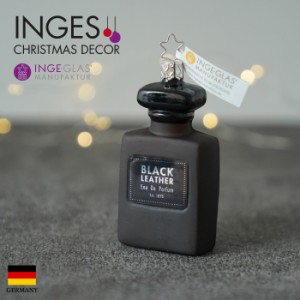 クリスマスツリー 飾り オーナメント INGE-GLAS MANUFAKTUR  ブラックレザー 黒革 香水 blackleather perfume 黒 10.5cm［10172S022］