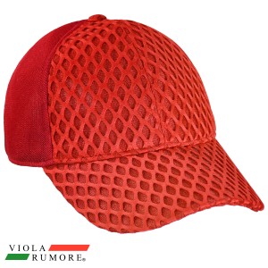 VIOLA rumore ヴィオラルモーレ メッシュキャップ ダイヤ柄 メンズ サイズ調整可能 帽子(レッド赤) 81352