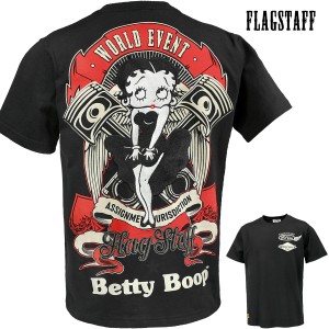 ベティブープ BettyBoop Tシャツ 半袖 クルーネック mens メンズ アメカジ(ブラック黒) 432021