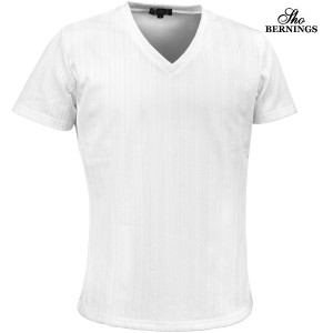 Tシャツ 半袖 Vネック ヘリンボーン柄 メンズ シンプル 無地 mens ファッション おしゃれ(ホワイト白) 341842