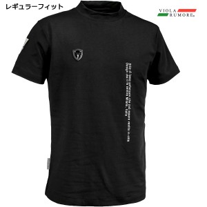 VIOLA rumore ヴィオラ ビオラ Tシャツ 半袖 モックネック シンプル メンズ mens(ブラック黒) 31318